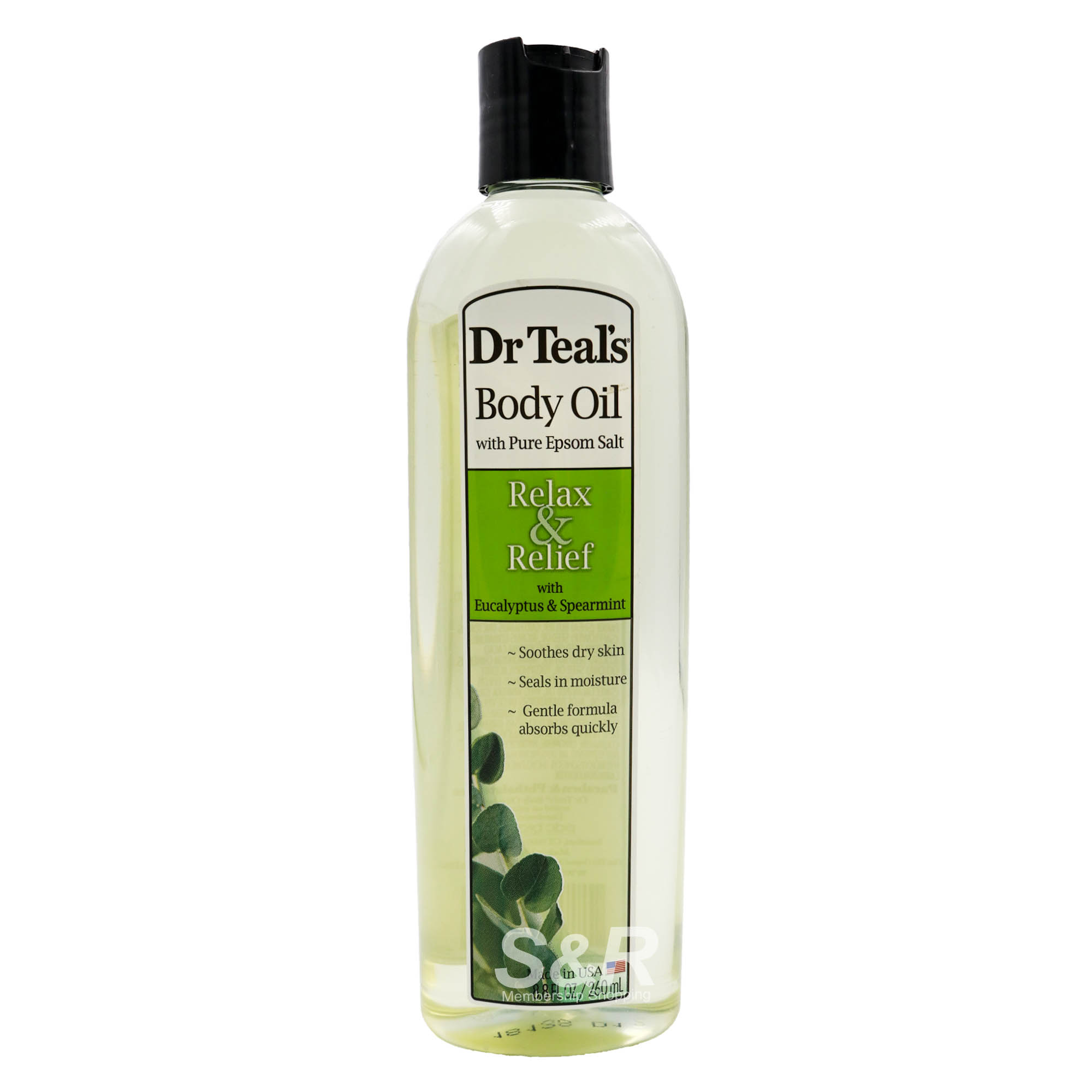 Dr. Teal's Relax Relief with Eucalyptus and Spearmint Body Oil 260mL